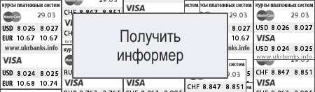 Получить информер с курсами валют Visa и MasterCard